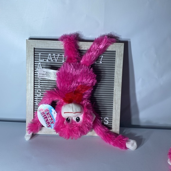 Fuzzy friend monkey pink and white - Picture 5 of 5